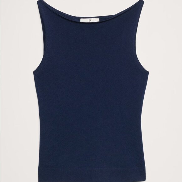 Banana Republic Lightweight Merino Boat-Neck Tank - navy blue- *BNWT* - Picture 2 of 2